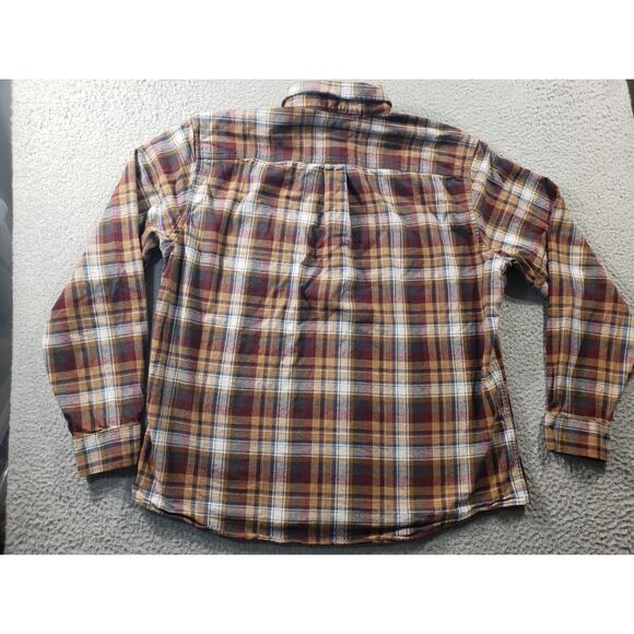 Eddie Bauer Men's Plaid Button Down Shirt - Brown, Gold, White - Picture 9 of 12